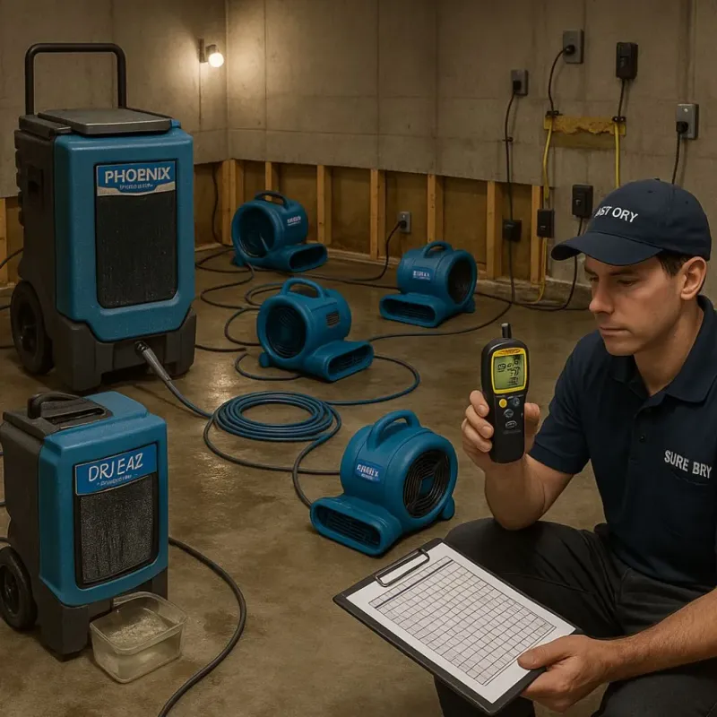 Structural Drying and Dehumidification process in Amherst, OH